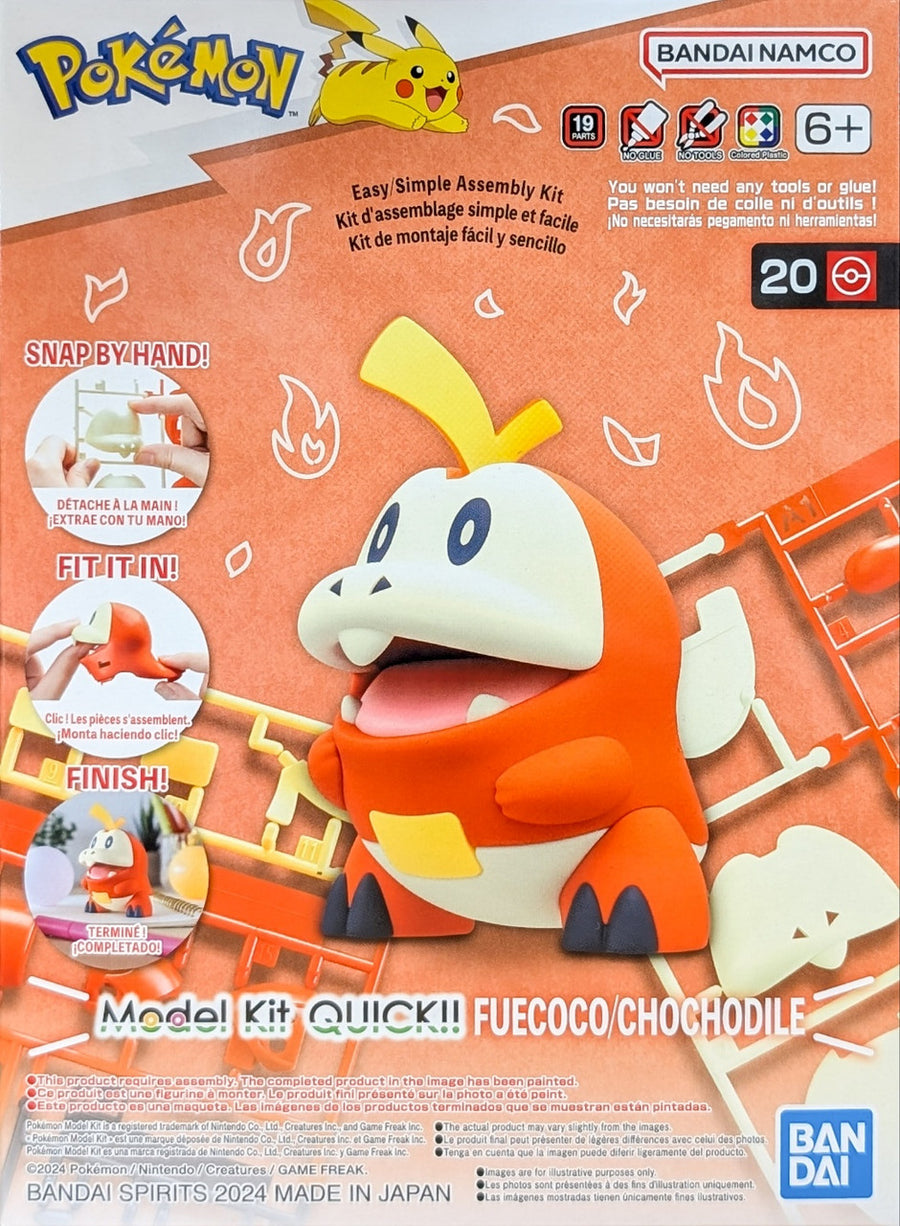 Shop the Bandai Fuecoco Pokémon Model Kit QUICK!! 20, an easy snap-together collectible figure for beginners. No glue or tools required.
