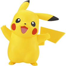 Completed Bandai Hobby Pokémon Pikachu Quick Model Kit 01 figure in a cheerful display pose.